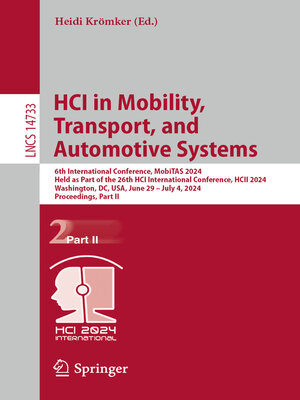 cover image of HCI in Mobility, Transport, and Automotive Systems